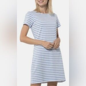 Sail to Sable navy blue/white stripe shift dress. Size Large. Great condition.